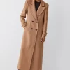 Flash Sale 🧨 Karen Millen Italian Wool Double Breasted Maxi 🧥 Coat - camel 🎉 -Karen Millen Outlet store bkk09906 camel xl