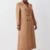 Flash Sale 😉 Karen Millen Plus Size Italian Wool Double Breasted 🧥 Coat - camel 👍