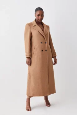 Flash Sale ๐ Karen Millen Plus Size Italian Wool Double Breasted ๐งฅ Coat - camel ๐
