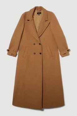 Flash Sale 😉 Karen Millen Plus Size Italian Wool Double Breasted 🧥 Coat - camel 👍 -Karen Millen Outlet store bkk09922 camel xl 3