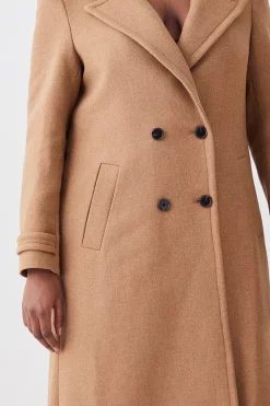 Flash Sale 😉 Karen Millen Plus Size Italian Wool Double Breasted 🧥 Coat - camel 👍 -Karen Millen Outlet store bkk09922 camel xl 4