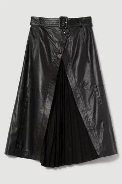 New ✔️ Karen Millen Belted Pleat Detail Leather Midi 👗 Skirt - black 🥰 11 New ✔️ Karen Millen Belted Pleat Detail Leather Midi 👗 Skirt - black 🥰 -Karen Millen Outlet store bkk10142 black xl 3