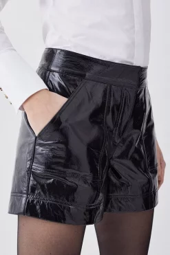 Budget 👍 Karen Millen Patent Leather Low Rise Shorts - black 💯 -Karen Millen Outlet store bkk10143 black xl 4
