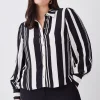Best Pirce โค๏ธ Karen Millen Plus Size Mixed Stripe Woven ๐ Shirt - mono ๐ 2 Best Pirce โค๏ธ Karen Millen Plus Size Mixed Stripe Woven ๐ Shirt - mono ๐ -Karen Millen Outlet store bkk10159 mono xl