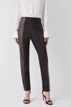 Deals 😉 Karen Millen Petite Ponte & Pu Jodhpur Leggings - chocolate 🥰 -Karen Millen Outlet store bkk10213 chocolate xl 4