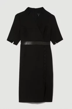 Best Sale 🔥 Karen Millen Plus Size Compact Stretch Lace Up Forever Midi 👗 Dress - black 🛒 10 Best Sale 🔥 Karen Millen Plus Size Compact Stretch Lace Up Forever Midi 👗 Dress - black 🛒 -Karen Millen Outlet store bkk10310 black xl 3
