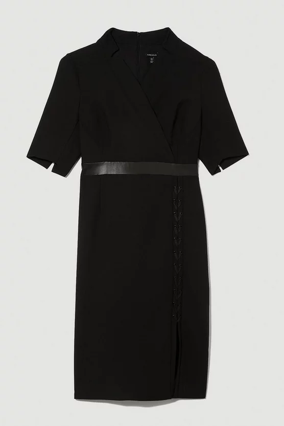 Best Sale 🔥 Karen Millen Plus Size Compact Stretch Lace Up Forever Midi 👗 Dress - black 🛒 5 Best Sale 🔥 Karen Millen Plus Size Compact Stretch Lace Up Forever Midi 👗 Dress - black 🛒 - Image 4