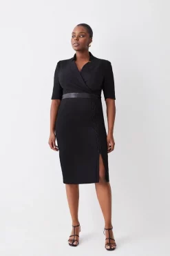 Best Sale 🔥 Karen Millen Plus Size Compact Stretch Lace Up Forever Midi 👗 Dress - black 🛒 11 Best Sale 🔥 Karen Millen Plus Size Compact Stretch Lace Up Forever Midi 👗 Dress - black 🛒 -Karen Millen Outlet store bkk10310 black xl 4