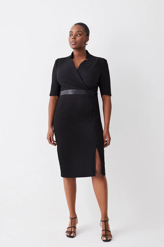 Best Sale 🔥 Karen Millen Plus Size Compact Stretch Lace Up Forever Midi 👗 Dress - black 🛒 6 Best Sale 🔥 Karen Millen Plus Size Compact Stretch Lace Up Forever Midi 👗 Dress - black 🛒 - Image 5