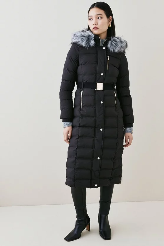 Outlet โ Karen Millen Belted Puffer Faux Fur Maxi Hooded ๐งฅ Coat ๐ 10 Outlet โ Karen Millen Belted Puffer Faux Fur Maxi Hooded ๐งฅ Coat ๐ - Image 8