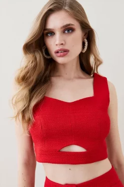 Best deal 🛒 Karen Millen Boucle Bralet Top 🔔 14 Best deal 🛒 Karen Millen Boucle Bralet Top 🔔 -Karen Millen Outlet store womens black boucle bralet top