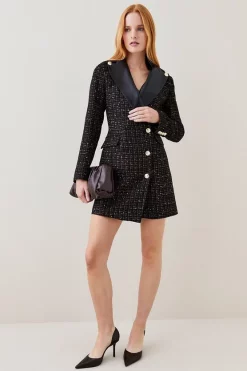 Budget ๐ Karen Millen Boucle Sparkle Tux Collared Mini ๐ Dress - black โญ 13 Budget ๐ Karen Millen Boucle Sparkle Tux Collared Mini ๐ Dress - black โญ -Karen Millen Outlet store womens black boucle sparkle tux collared mini dress