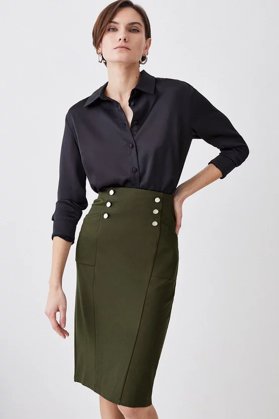 Cheap ๐ Karen Millen Button Pocket Ponte Midi ๐ Skirt ๐ฅ 9 Cheap ๐ Karen Millen Button Pocket Ponte Midi ๐ Skirt ๐ฅ - Image 7