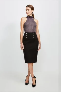 Cheap ๐ Karen Millen Button Pocket Ponte Midi ๐ Skirt ๐ฅ 15 Cheap ๐ Karen Millen Button Pocket Ponte Midi ๐ Skirt ๐ฅ -Karen Millen Outlet store womens black button pocket ponte midi skirt