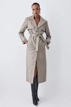 Buy 😉 Karen Millen Clean Longline Leather Trench 👏 17 Buy 😉 Karen Millen Clean Longline Leather Trench 👏 -Karen Millen Outlet store womens black clean longline leather trench 1
