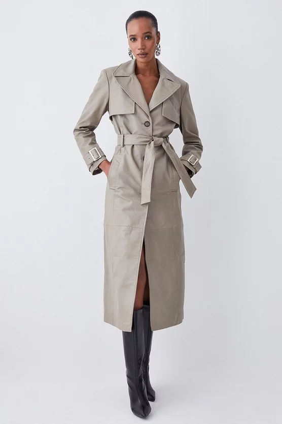 Buy 😉 Karen Millen Clean Longline Leather Trench 👏 10 Buy 😉 Karen Millen Clean Longline Leather Trench 👏 - Image 8