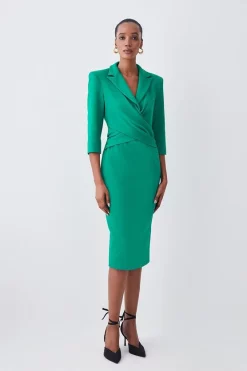 Budget 😀 Karen Millen Compact Crepe Wrap Waist Pencil Midi 👗 Dress 😍 17 Budget 😀 Karen Millen Compact Crepe Wrap Waist Pencil Midi 👗 Dress 😍 -Karen Millen Outlet store womens black compact crepe wrap waist pencil midi dress 1