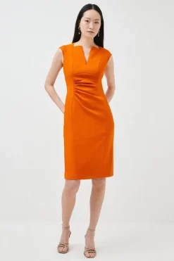 Best Pirce 👍 Karen Millen Compact Stretch Envelope Neck Pencil Midi 👗 Dress 👍 -Karen Millen Outlet store womens black compact stretch envelope neck pencil midi dress 2