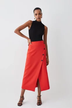 New ๐ฏ Karen Millen Compact Stretch Low Waist Wrap Midaxi ๐ Skirt โญ 15 New ๐ฏ Karen Millen Compact Stretch Low Waist Wrap Midaxi ๐ Skirt โญ -Karen Millen Outlet store womens black compact stretch low waist wrap midaxi skirt