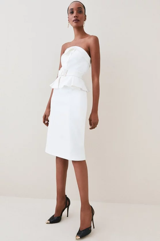 Wholesale ๐งจ Karen Millen Compact Stretch Peplum Midi ๐ Dress โ๏ธ 8 Wholesale ๐งจ Karen Millen Compact Stretch Peplum Midi ๐ Dress โ๏ธ - Image 6