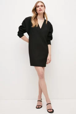 Flash Sale ✔️ Karen Millen Compact Stretch Sleeved V Neck Pencil Mini 👗 Dress 🎉 15 Flash Sale ✔️ Karen Millen Compact Stretch Sleeved V Neck Pencil Mini 👗 Dress 🎉 -Karen Millen Outlet store womens black compact stretch sleeved v neck pencil mini dress