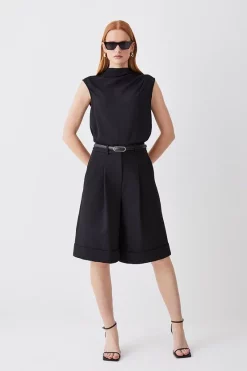 Best deal ๐คฉ Karen Millen Compact Stretch Turn Up Hem Tailored Walking Shorts ๐ 14 Best deal ๐คฉ Karen Millen Compact Stretch Turn Up Hem Tailored Walking Shorts ๐ -Karen Millen Outlet store womens black compact stretch turn up hem tailored walking shorts 1