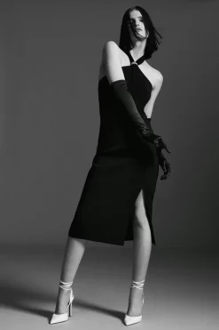 Coupon ๐งจ Karen Millen Compact Viscose Chain Knot Strap Column Midi ๐ Dress โญ 14 Coupon ๐งจ Karen Millen Compact Viscose Chain Knot Strap Column Midi ๐ Dress โญ -Karen Millen Outlet store womens black compact viscose chain knot strap column midi dress