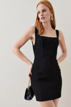 Cheap ๐ Karen Millen Corded Lace Figure Form Woven Corset ๐ Dress - black ๐ 13 Cheap ๐ Karen Millen Corded Lace Figure Form Woven Corset ๐ Dress - black ๐ -Karen Millen Outlet store womens black corded lace figure form woven corset dress