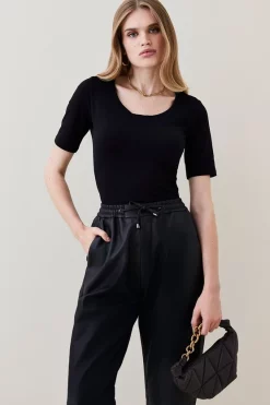 Flash Sale ๐ Karen Millen Cotton Scoop Neck Short Sleeve T-Shirt ๐ฅฐ 14 Flash Sale ๐ Karen Millen Cotton Scoop Neck Short Sleeve T-Shirt ๐ฅฐ -Karen Millen Outlet store womens black cotton scoop neck short sleeve t shirt 1