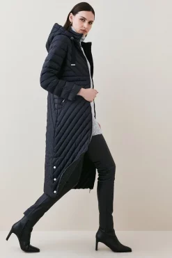 Cheapest 👍 Karen Millen Down Filled Packable Longline 🧥 Coat ⌛ -Karen Millen Outlet store womens black down filled packable longline coat 2