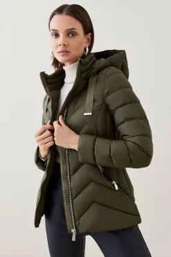 Wholesale 🔔 Karen Millen Down Filled Puffer Packable Jacket 😉 -Karen Millen Outlet store womens black down filled puffer packable jacket