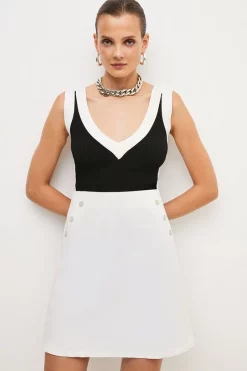 Wholesale ✔️ Karen Millen Essential Techno Woven 👗 Skirt 😉 -Karen Millen Outlet store womens black essential techno woven skirt