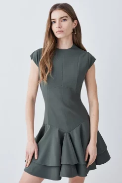Cheapest โญ Karen Millen High Neck Crepe Full ๐ Skirted Mini ๐ Dress โญ 14 Cheapest โญ Karen Millen High Neck Crepe Full ๐ Skirted Mini ๐ Dress โญ -Karen Millen Outlet store womens black high neck crepe full skirted mini dress