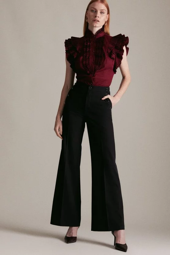 Best deal ❤️ Karen Millen Italian Technical Power Stretch Wide Leg Trousers - black 👍 7 Best deal ❤️ Karen Millen Italian Technical Power Stretch Wide Leg Trousers - black 👍 - Image 5