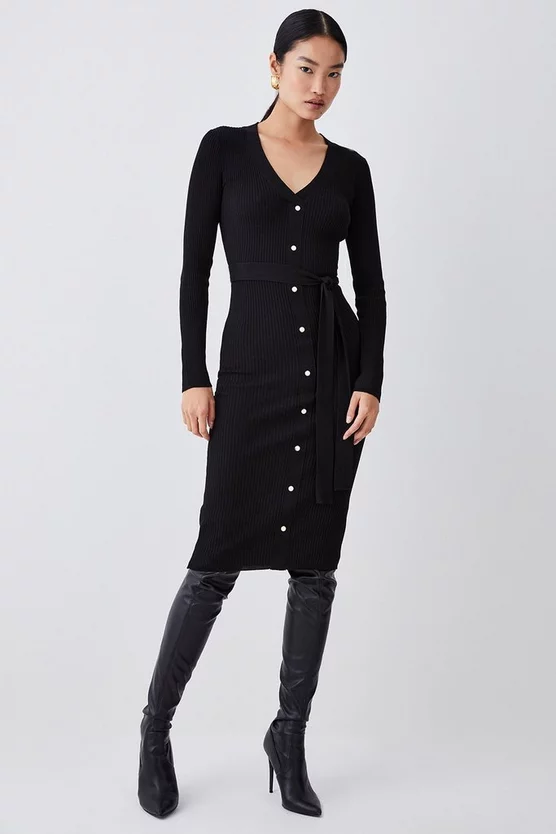 Cheapest 🥰 Karen Millen Knitted Ribbed Midi 👗 Dress ✔️ 9 Cheapest 🥰 Karen Millen Knitted Ribbed Midi 👗 Dress ✔️ - Image 7