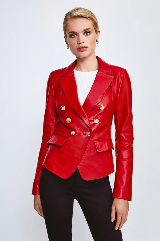 Best Pirce ๐ Karen Millen Leather Gold Button Blazer ๐ 8 Best Pirce ๐ Karen Millen Leather Gold Button Blazer ๐ - Image 6