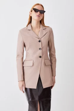 Budget ๐ Karen Millen Leather Single Breasted Tailored Blazer ๐ฏ 15 Budget ๐ Karen Millen Leather Single Breasted Tailored Blazer ๐ฏ -Karen Millen Outlet store womens black leather single breasted tailored blazer 1