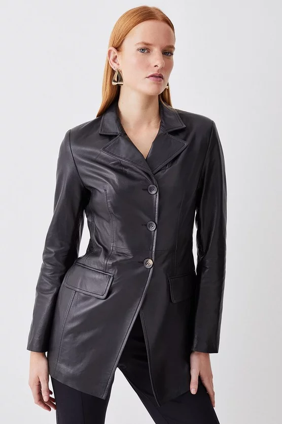 Budget ๐ Karen Millen Leather Single Breasted Tailored Blazer ๐ฏ 8 Budget ๐ Karen Millen Leather Single Breasted Tailored Blazer ๐ฏ - Image 6