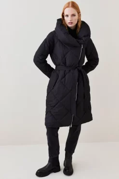 Buy ⭐ Karen Millen Long Quilted Shawl Collar Puffer 🧥 Coat ✨ 15 Buy ⭐ Karen Millen Long Quilted Shawl Collar Puffer 🧥 Coat ✨ -Karen Millen Outlet store womens black long quilted shawl collar puffer coat 1