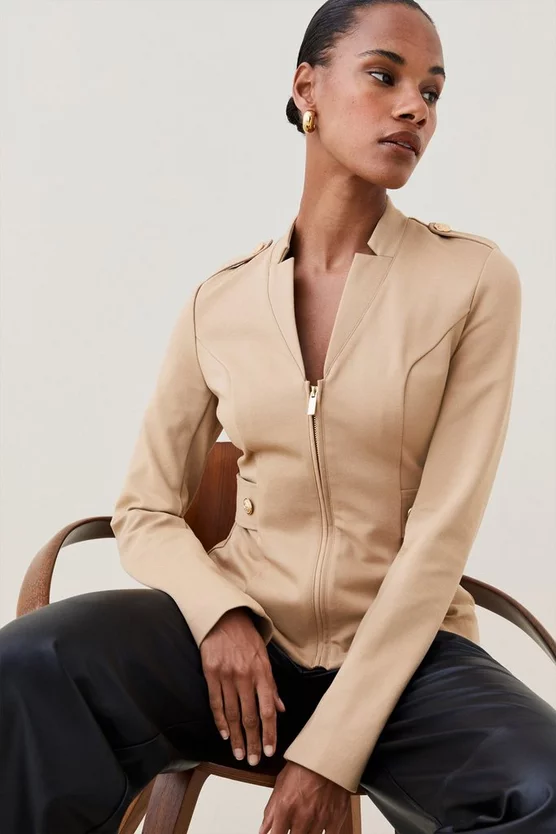 Top 10 โค๏ธ Karen Millen Military Zip Front Ponte Jersey Blazer ๐ 8 Top 10 โค๏ธ Karen Millen Military Zip Front Ponte Jersey Blazer ๐ - Image 6