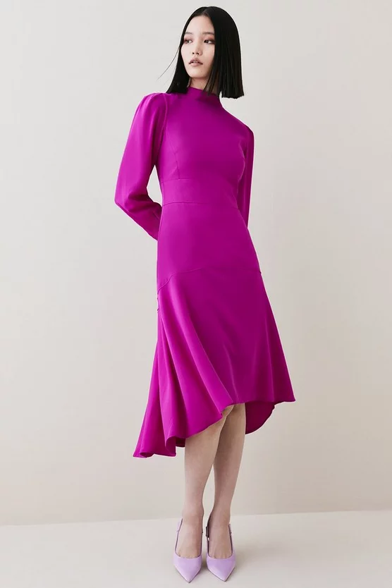 Cheap โ๏ธ Karen Millen Petite Soft Tailored High Low Sleeved Midi ๐ Dress ๐ 10 Cheap โ๏ธ Karen Millen Petite Soft Tailored High Low Sleeved Midi ๐ Dress ๐ - Image 8