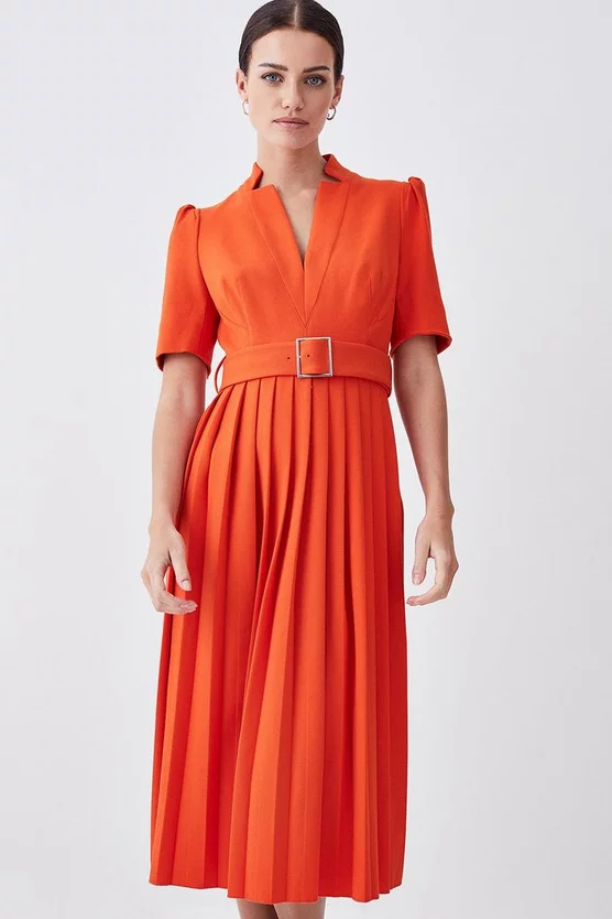 Hot Sale ๐งจ Karen Millen Petite Structured Crepe Forever Pleat Midi ๐ Dress ๐ 11 Hot Sale ๐งจ Karen Millen Petite Structured Crepe Forever Pleat Midi ๐ Dress ๐ - Image 9
