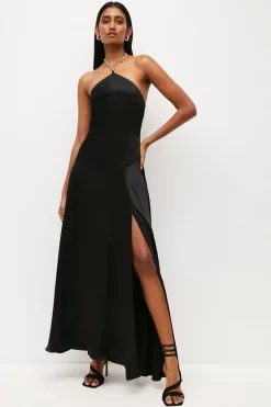 Cheap π Karen Millen Satin Back Crepe Halter Maxi π Dress βοΈ 13 Cheap π Karen Millen Satin Back Crepe Halter Maxi π Dress βοΈ -Karen Millen Outlet store womens black satin back crepe halter maxi dress 1