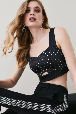 Best Pirce ๐ Karen Millen Satin Diamante Studded Bralet ๐ฅฐ 13 Best Pirce ๐ Karen Millen Satin Diamante Studded Bralet ๐ฅฐ -Karen Millen Outlet store womens black satin diamante studded bralet 1