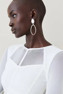 Cheapest 🔔 Karen Millen Sheer Panelled Knit Bandage Top 👏 15 Cheapest 🔔 Karen Millen Sheer Panelled Knit Bandage Top 👏 -Karen Millen Outlet store womens black sheer panelled knit bandage top