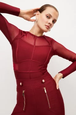 Cheapest 🔔 Karen Millen Sheer Panelled Knit Bandage Top 👏 19 Cheapest 🔔 Karen Millen Sheer Panelled Knit Bandage Top 👏 -Karen Millen Outlet store womens black sheer panelled knit bandage top 4