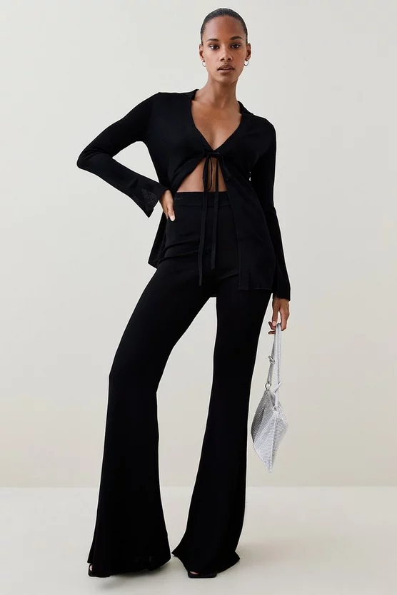 New 🎉 Karen Millen Slinky Jacquard Knit Trousers - black 🛒 7 New 🎉 Karen Millen Slinky Jacquard Knit Trousers - black 🛒 - Image 5