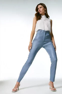 Best deal 🤩 Karen Millen Stretch Leather Five Pocket Jean ⌛ -Karen Millen Outlet store womens black stretch leather five pocket jean 6