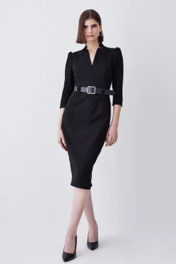 Outlet 🔥 Karen Millen Structured Crepe Belted Forever Midi 👗 Dress ✨ 16 Outlet 🔥 Karen Millen Structured Crepe Belted Forever Midi 👗 Dress ✨ -Karen Millen Outlet store womens black structured crepe belted forever midi dress 1