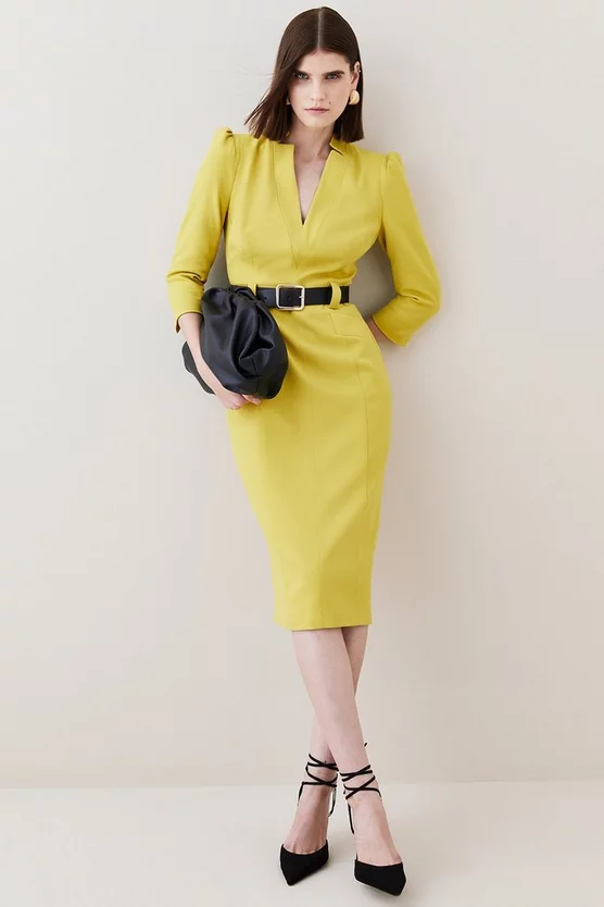 Outlet 🔥 Karen Millen Structured Crepe Belted Forever Midi 👗 Dress ✨ 10 Outlet 🔥 Karen Millen Structured Crepe Belted Forever Midi 👗 Dress ✨ - Image 8